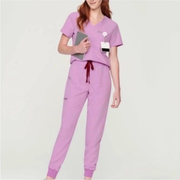 Figs dusk pink scrub set (Catarina top, Zamora high waisted pants) size small - Picture 1 of 4